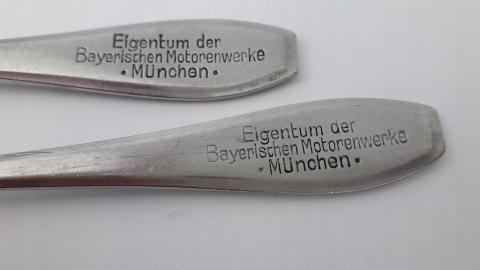 WW2 German Nazi war period Forced Labour BMW motor fabrik marked cutlery Bayerischen Motorenwerke München 1930 - 1940