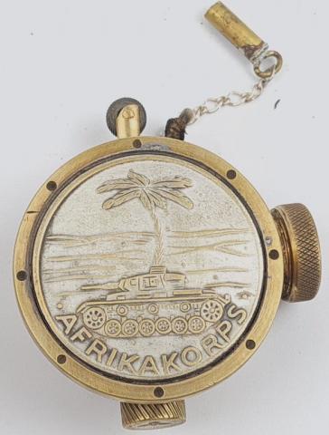 WW2 German Nazi Wehrmacht Afrika korps commemorative lighter WORKING with swastika and third reich eagle