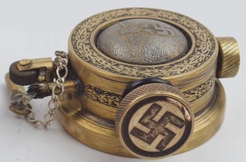 WW2 German Nazi Wehrmacht Afrika korps commemorative lighter WORKING with swastika and third reich eagle