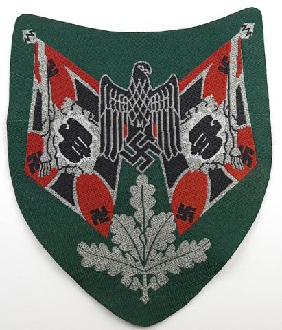 WW2 German Nazi Wehrmacht tunic patch bevo WH rare with flags