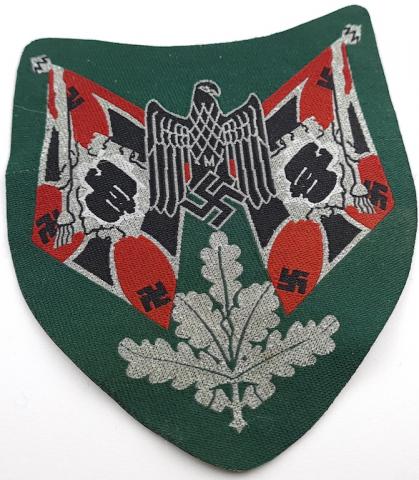 WW2 German Nazi Wehrmacht tunic patch bevo WH rare with flags