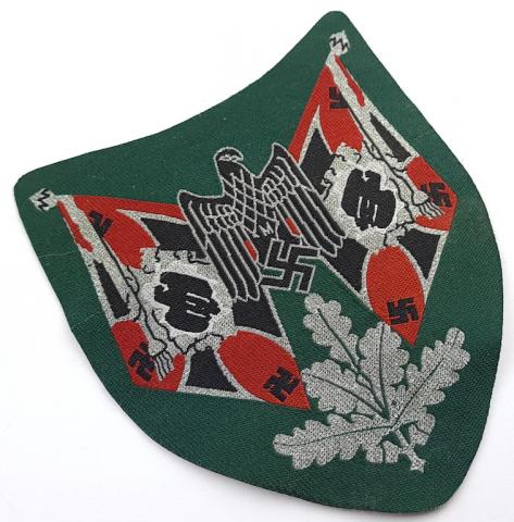 WW2 German Nazi Wehrmacht tunic patch bevo WH rare with flags