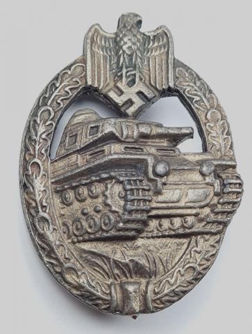 WW2 German Nazi Wehrmacht for sale Waffen SS Panzer Badge tank silver unmarked award