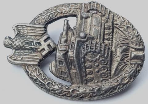 WW2 German Nazi Wehrmacht for sale Waffen SS Panzer Badge tank silver unmarked award