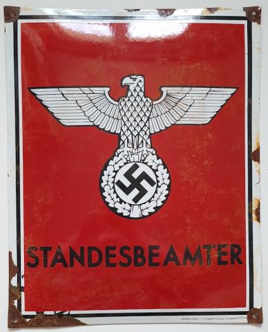 WW2 German Third Reich ealy NSDAP admin registration office large metal sign original for sale