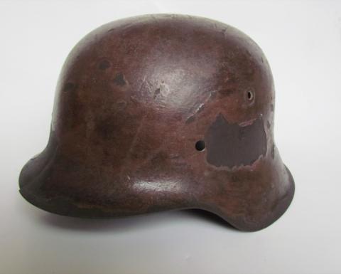 WW2 GERMAN NAZI RARE M42 DOUBLE DECALS WAFFEN SS HELMET SHELL DENAZIFIED