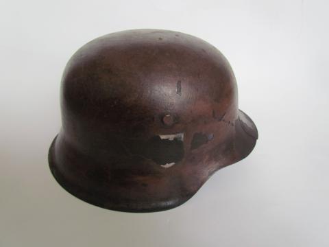 WW2 GERMAN NAZI RARE M42 DOUBLE DECALS WAFFEN SS HELMET SHELL DENAZIFIED