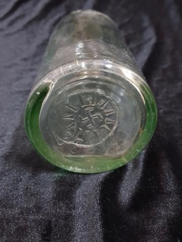 RARE PRE THIRD REICH 1920S DANISH BREWERY CARLSBERG BEER BOTTLE WITH THE USE OF THE "CHANCE" SWASTIKA ON THE LOGO AND ON THE BOTTLE