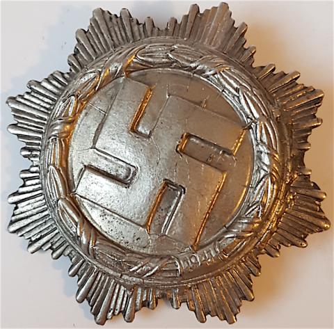 ***REPLIKA*** WW2 GERMAN NAZI GERMAN CROSS AWARD MEDAL IN SILVER GRADE, MARKED.