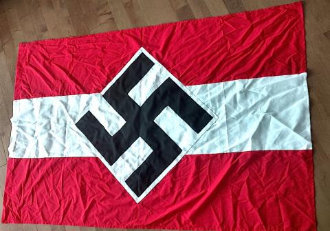***REPLIKA*** WW2 GERMAN NAZI HITLER YOUTH HJ HITLERJUGEND ONE SIDE FLAG ***REPLIKA***