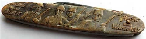 UNIQUE AMAZING WW2 GERMAN NAZI POCKET KNIFE ENGRAVED WITH ADOLF HITLER