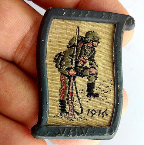 WW1 PRE NAZI GERMAN SOLDIER TINY PLATE 1916 RARE ARMY GREAT WORLD WAR ONE WHM GERMANY WH