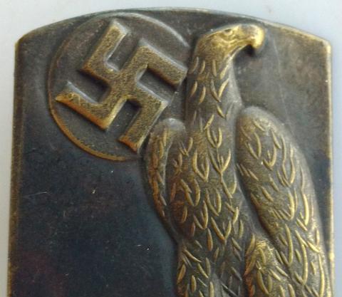 WW2 GERMAN NAZI 1937 GAUTAG PIN WITH NICE EAGLE & SWASTIKA