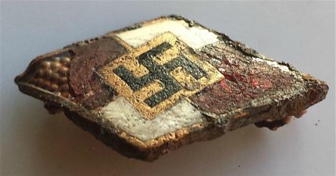WW2 GERMAN NAZI ADOLF HITLER YOUTH HJ HITLERJUGEND RELIC FOUND EMANEL PIN