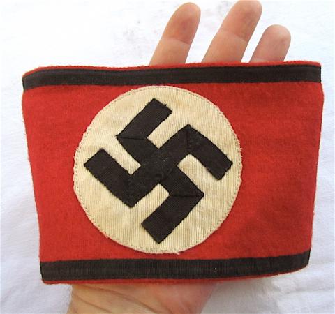 WW2 GERMAN NAZI AMAZING EARLY COTTON VERSION WAFFEN SS ARMBAND WITH RZM TAG STILL INTACT