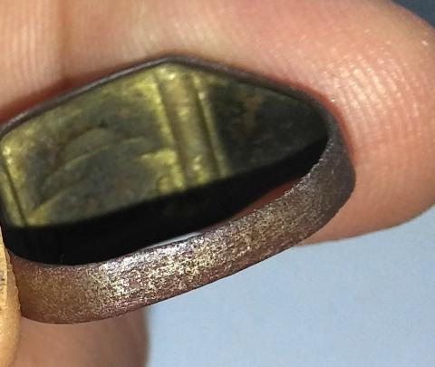 WW2 GERMAN NAZI AMAZING HISTORICAL WAFFEN SS TOTENKOPF RING WESTWALL - WESTFRONT - FOUND IN A BUNKER IN NORMANDIE