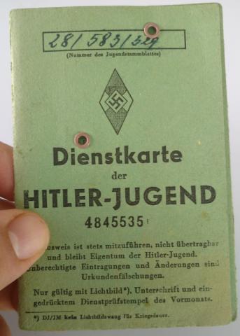 WW2 GERMAN NAZI AMAZING HITLER YOUNG WOMAN FLIP ID WITH PHOTO NAME AND STAMPS WOW
