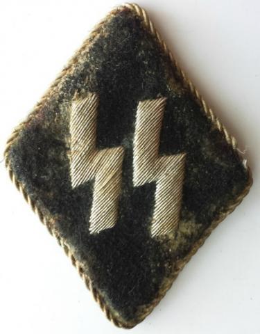 WW2 GERMAN NAZI AMAZING RARE SS ALLGEMEINE DIAMOND COLLAR TAB SLEEVE TUNIC REMOVED