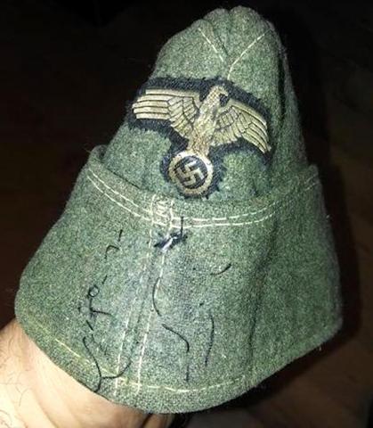 WW2 GERMAN NAZI AMAZING RARE WAFFEN SS TOTENKOPF M43 OVERSEAS CAP SKULL REMOVED