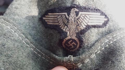 WW2 GERMAN NAZI AMAZING RARE WAFFEN SS TOTENKOPF M43 OVERSEAS CAP SKULL REMOVED
