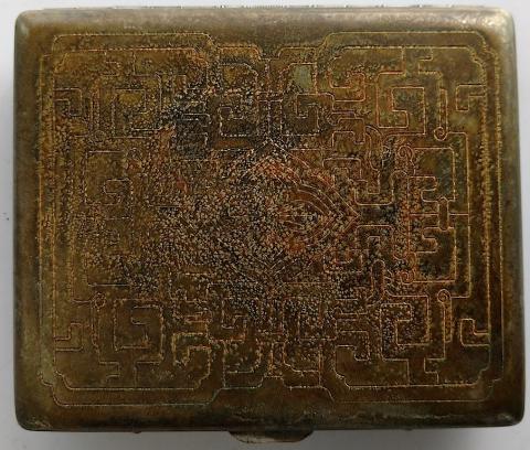 WW2 GERMAN NAZI AMAZING WAFFEN SS TOTENKOPF DIVISION RELIC FOUND CIGARETTE CASE WITH SS SKULL AND SS RUNES