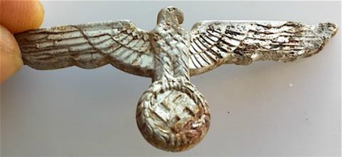 WW2 GERMAN NAZI ARMY HEER VISOR CAP REMOVED INSIGNIAS EAGLE AND OAKLEAF SET WW2 GERMAN NAZI ARMY HEER VISOR CAP REMOVED INSIGNIAS EAGLE AND OAKLEAF SET