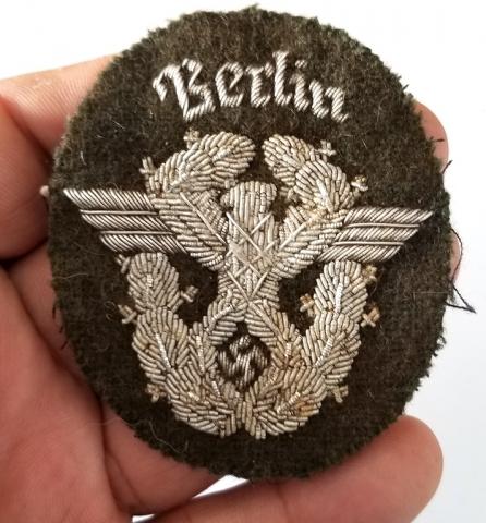 WW2 GERMAN NAZI BERLIN GESTAPO POLIZEI TUNIC REMOVED PATCH WAFFEN SS POLICE