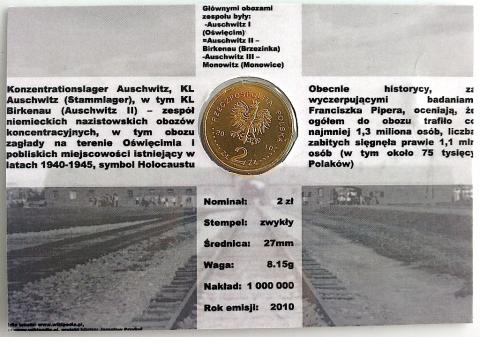 WW2 GERMAN NAZI CONCENTRATION CAMP AUSCHWITZ HOLOCAUST SURVIVOR'S COMMEMORATIVE COIN INSERTED IN A NICE PLASTIFIED PRESENTATION CARDBOARD