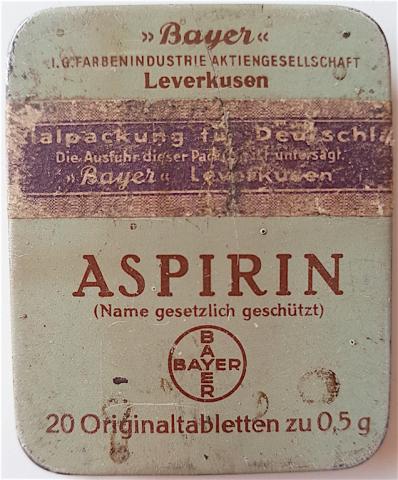 WW2 GERMAN NAZI CONCENTRATION CAMP AUSCHWITZ MONOWITZ I.G FARBEN INDUSTRY BAYER ASPIRIN PERIOD EMPTY CASE. RARE