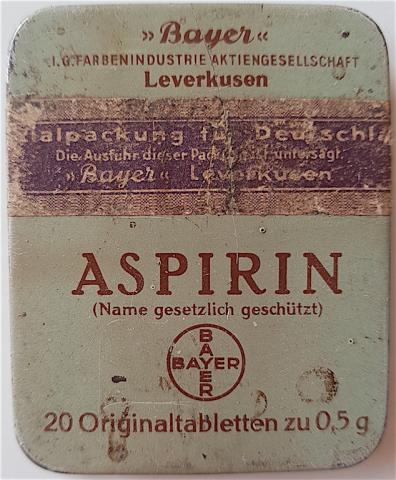 WW2 GERMAN NAZI CONCENTRATION CAMP AUSCHWITZ MONOWITZ I.G FARBEN INDUSTRY BAYER ASPIRIN PERIOD EMPTY CASE. RARE