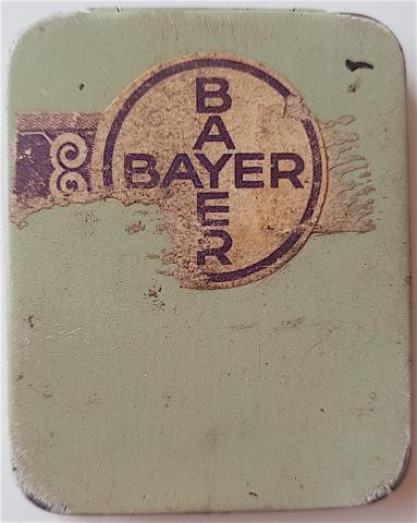 WW2 GERMAN NAZI CONCENTRATION CAMP AUSCHWITZ MONOWITZ I.G FARBEN INDUSTRY BAYER ASPIRIN PERIOD EMPTY CASE. RARE