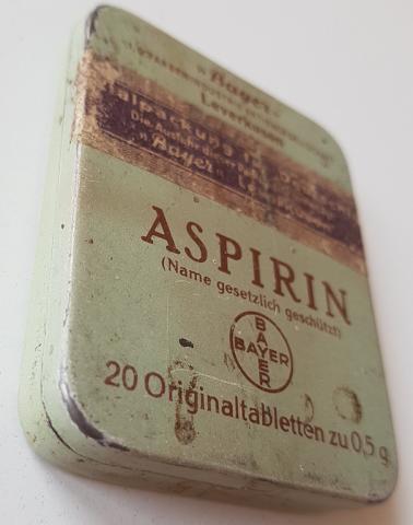 WW2 GERMAN NAZI CONCENTRATION CAMP AUSCHWITZ MONOWITZ I.G FARBEN INDUSTRY BAYER ASPIRIN PERIOD EMPTY CASE. RARE