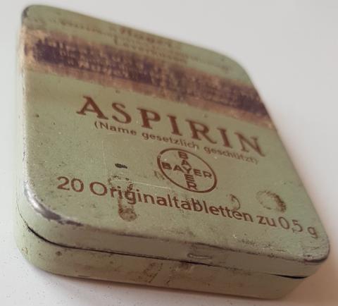 WW2 GERMAN NAZI CONCENTRATION CAMP AUSCHWITZ MONOWITZ I.G FARBEN INDUSTRY BAYER ASPIRIN PERIOD EMPTY CASE. RARE