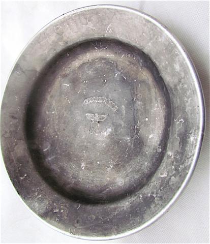WW2 GERMAN NAZI CONCENTRATION CAMP INMATE FOOD PLATE MARKED AND DATED FORCED LABOR