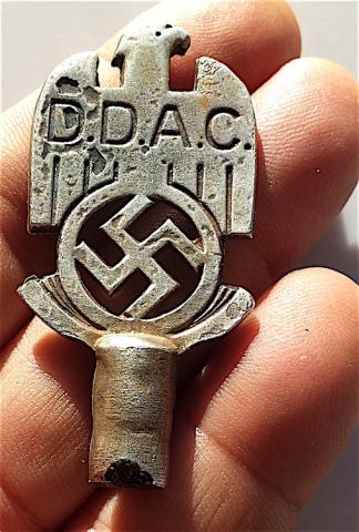 WW2 GERMAN NAZI DDAC D.D.A.C POLE TOP OF FLAG WITH SWASTIKA - AUTOMOBILE CLUB OF THE THIRD REICH