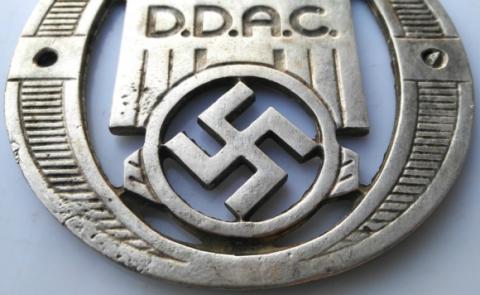 WW2 GERMAN NAZI DDAC THIRD REICH AUTOMOBILE CLUB METAL PLATE