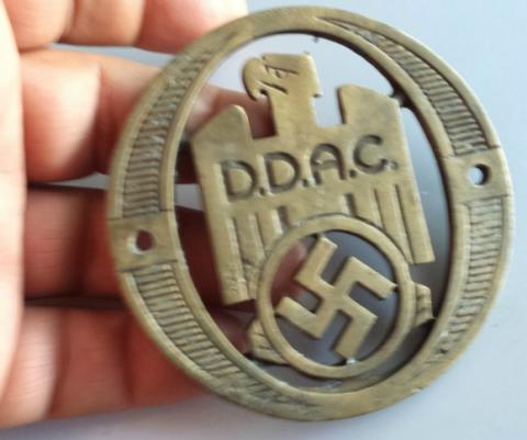 WW2 GERMAN NAZI DDAC THIRD REICH AUTOMOBILE CLUB METAL PLATE