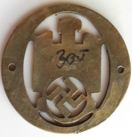 WW2 GERMAN NAZI DDAC THIRD REICH AUTOMOBILE CLUB METAL PLATE