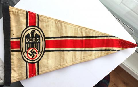 WW2 GERMAN NAZI DDAC THIRD REICH AUTOMOBILE CLUB VEHICULE CAR PENNANT FLAG NICE D.D.A.C