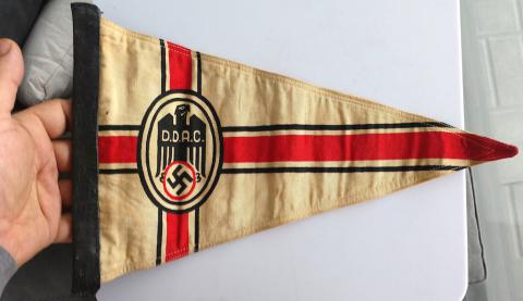 WW2 GERMAN NAZI DDAC THIRD REICH AUTOMOBILE CLUB VEHICULE CAR PENNANT FLAG NICE D.D.A.C