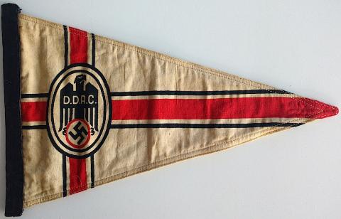 WW2 GERMAN NAZI DDAC THIRD REICH AUTOMOBILE CLUB VEHICULE CAR PENNANT FLAG NICE D.D.A.C