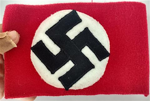 WW2 GERMAN NAZI EARLY NSDAP ARMBAND COTTON VARIATION WITH RZM TAG
