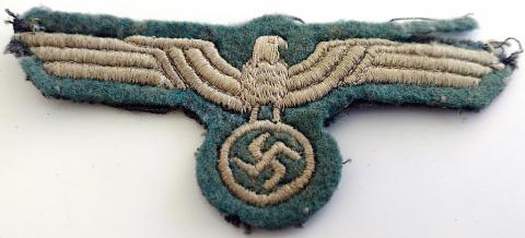 WW2 GERMAN NAZI EARLY WAR WEHRMACHT ARMY EAGLE TUNIC REMOVED PATCH INSIGNIA WITH SWASTIKA UNIFORM