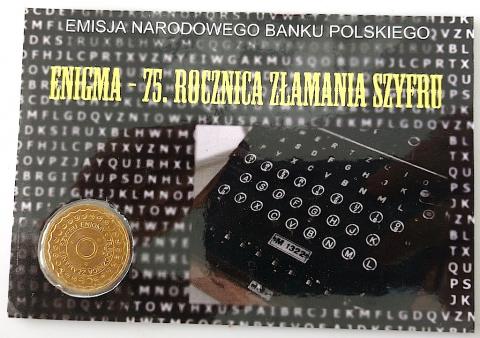 WW2 GERMAN NAZI ENIGMA MACHINE COMMEMORATIVE COIN IN PRESENTATION CARD SS WH TK