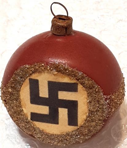 WW2 GERMAN NAZI EXTREMELY RARE EARLY NSDAP PARTISAN CHRISTMAS ORNEMENT WITH NICE SWASTIKA EARLY 1930S