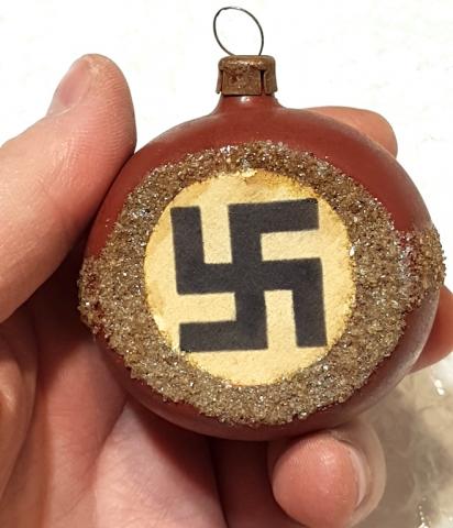 WW2 GERMAN NAZI EXTREMELY RARE EARLY NSDAP PARTISAN CHRISTMAS ORNEMENT WITH NICE SWASTIKA EARLY 1930S