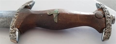 WW2 GERMAN NAZI EXTREMELY RARE EARLY SA HONOUR DAGGER RELIC FOUND - WITH ENGRAVED CROSSGUARDS - MAKER C.G HAENEL SUHL - NO SCABBARD