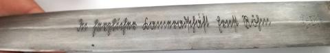 WW2 GERMAN NAZI EXTREMELY RARE FULL GROUND ROHM INSCRIPTION SA DAGGER BLADE MADE BY ALCOSO - SOLINGEN 
