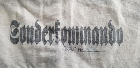 WW2 GERMAN NAZI EXTREMELY RARE SONDERKOMMANDO ARMBAND FROM AUSCHWITZ CONCENTRATION CAMP NUMBERED AND STAMPER WW2 GERMAN NAZI EXTREMELY RARE SONDERKOMMANDO ARMBAND FROM AUSCHWITZ CONCENTRATION CAMP NUMBERED AND STAMPER