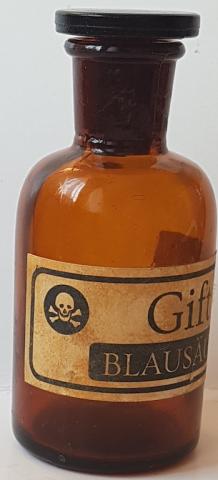 WW2 GERMAN NAZI EXTREMELY RARE ZYKLON B JEWISH EXTERMINATION GAS COMPANY DEGESCH POISON BOTTLE CONCENTRATION CAMP HOLOCAUST